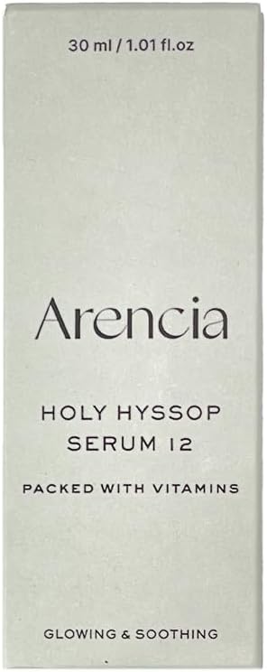 Arencia Hyssop Glow Serum – 10% Niacinamide with Vitamins A, C & E, Hydrating & Anti-Aging Serum for Korean Glass Skin