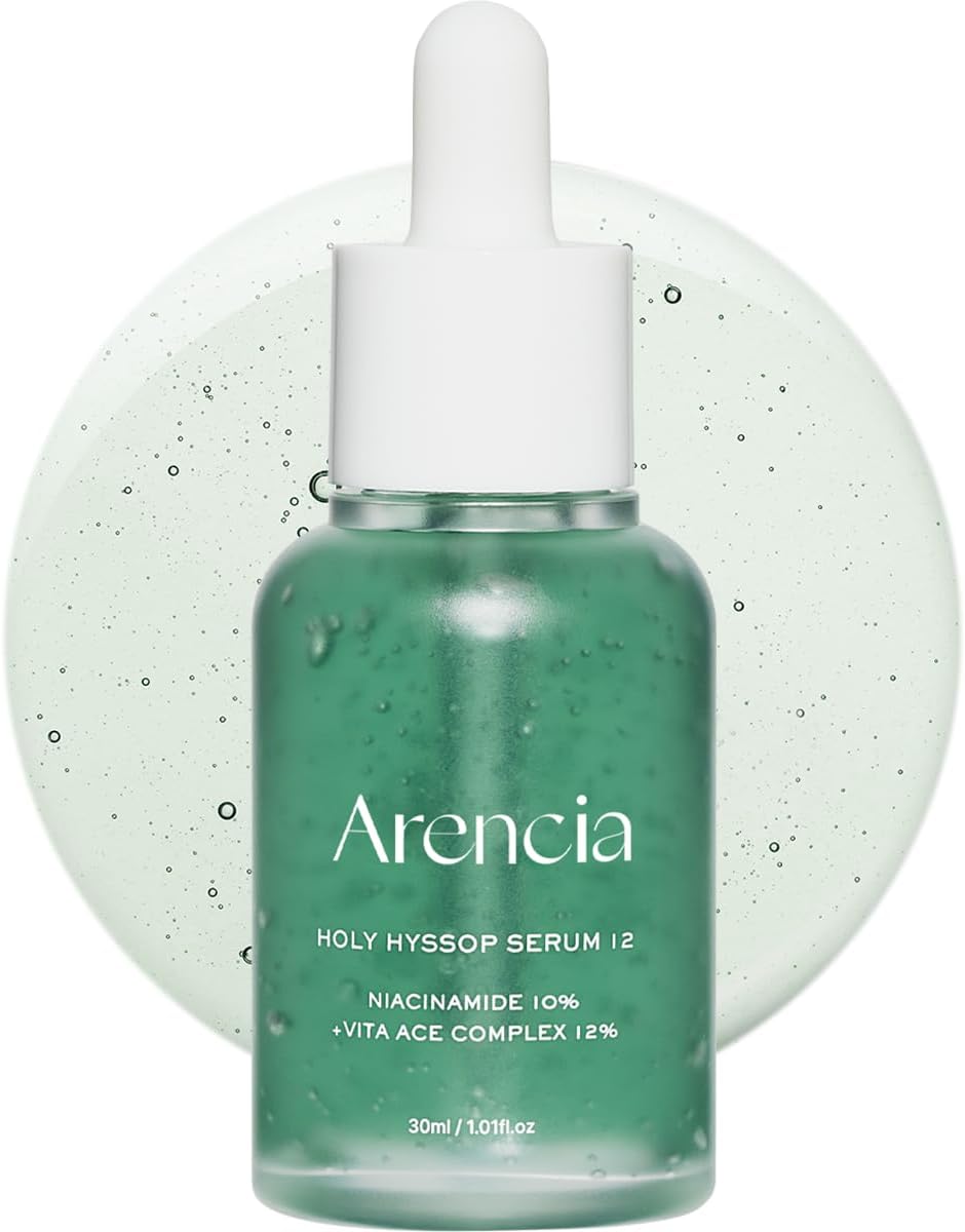 Arencia Hyssop Glow Serum – 10% Niacinamide with Vitamins A, C & E, Hydrating & Anti-Aging Serum for Korean Glass Skin