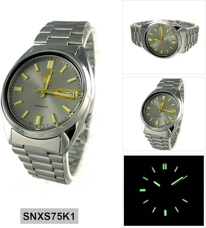 Seiko SNXS75K1 – Men’s Grey Dial Stainless Steel Band Automatic Watch