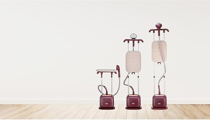 BLACK+DECKER Double Pole Garment Steamer 2400W, 2L Tank, 10 Steam Settings with Vertical & Horizontal Ironing Board, Auto Shut-Off (GSTD2450-B5)