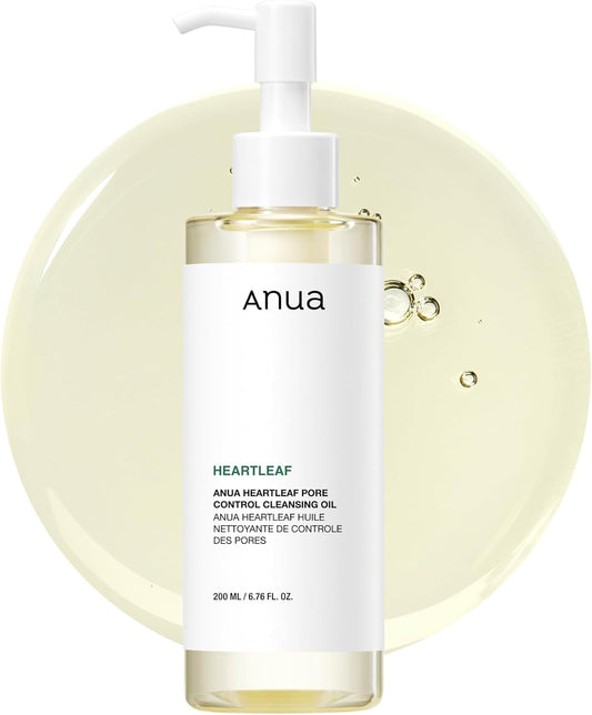 ANUA Heartleaf Pore Control Cleansing Oil – Gentle Oil Cleanser for Makeup & Blackhead Removal, Double Cleansing Facial Cleanser | Korean Skincare, 6.76 fl oz (200ml)