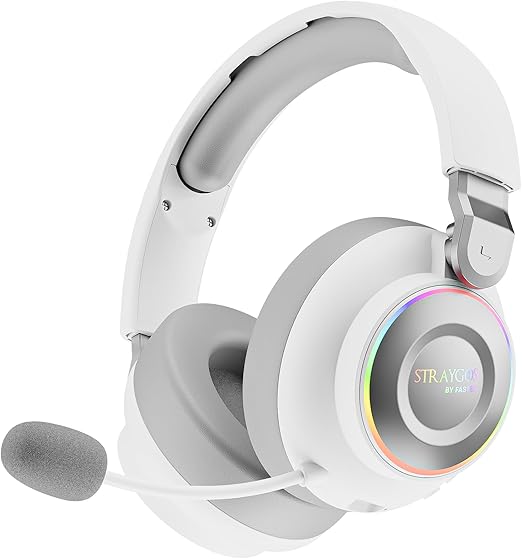 FASTER BG600 STRAYGOS Wireless Gaming Headset – Tri-Mode 2.4GHz/Bluetooth/Wired, Ultra-Low Latency, 50mm Drivers, ENC Noise-Canceling Mic, RGB Lights, 10H Playtime