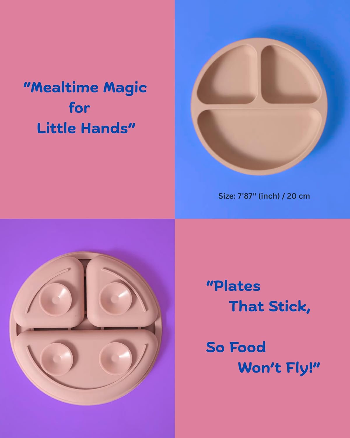 Premium 7-Piece Silicone Baby Feeding Set – Baby-Led Weaning Kit with Suction Plate & Bowl, Snack Cup, Straw Cup, Bib & Utensils | BPA-Free, Microwave & Dishwasher Safe | Pale Mauve