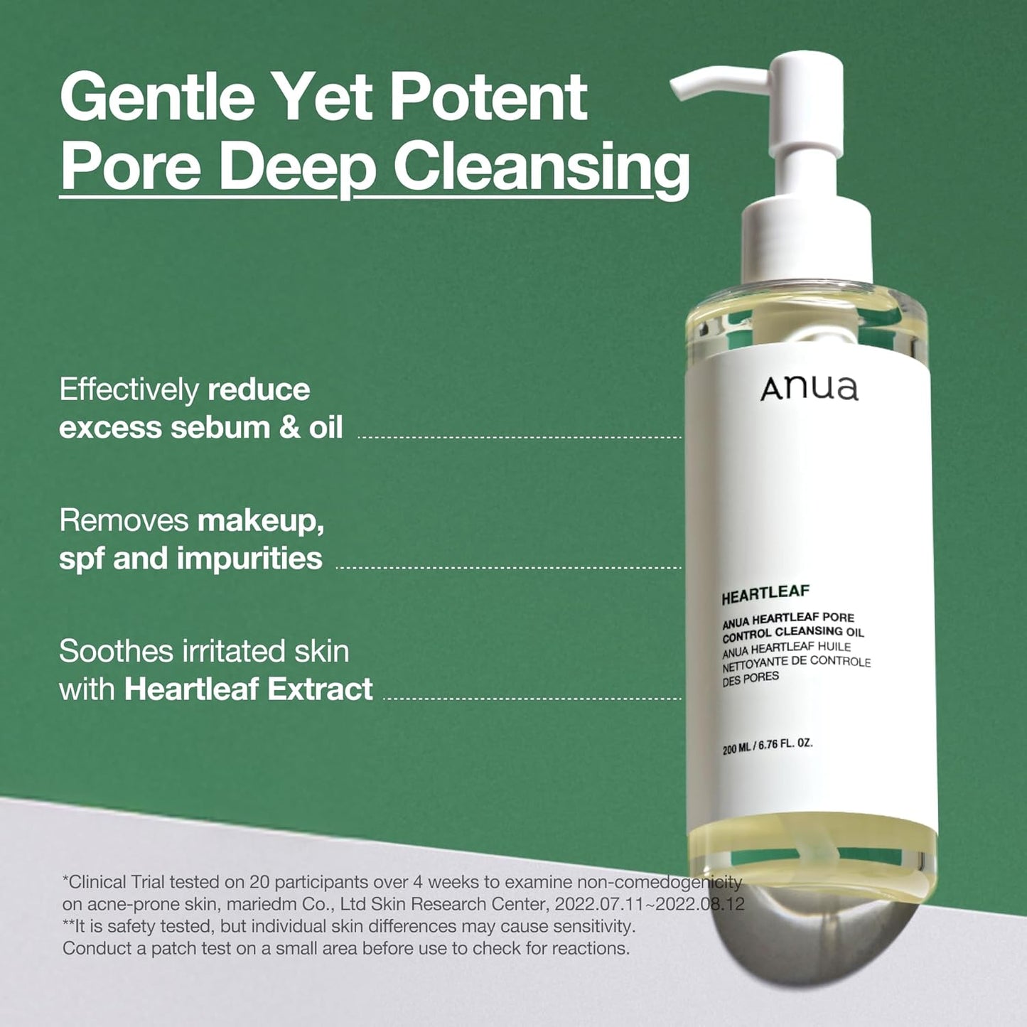 ANUA Heartleaf Pore Control Cleansing Oil – Gentle Oil Cleanser for Makeup & Blackhead Removal, Double Cleansing Facial Cleanser | Korean Skincare, 6.76 fl oz (200ml)