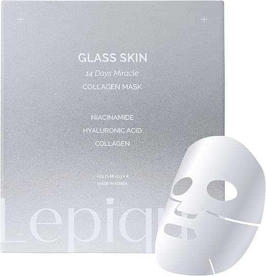 Lepique Luxury Spa-Grade Collagen Overnight Mask (4 Sheets) – Authentic Korean Hydrating Sheet Mask with Hyaluronic Acid & Niacinamide for Radiant Skin